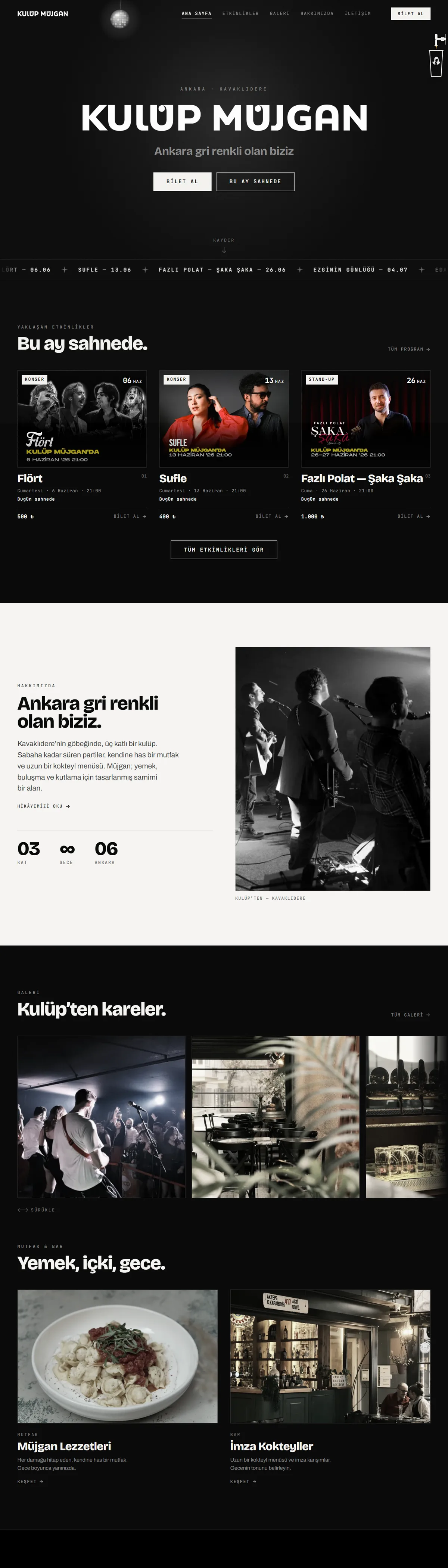 Kulüp Müjgan — site ekran görüntüsü